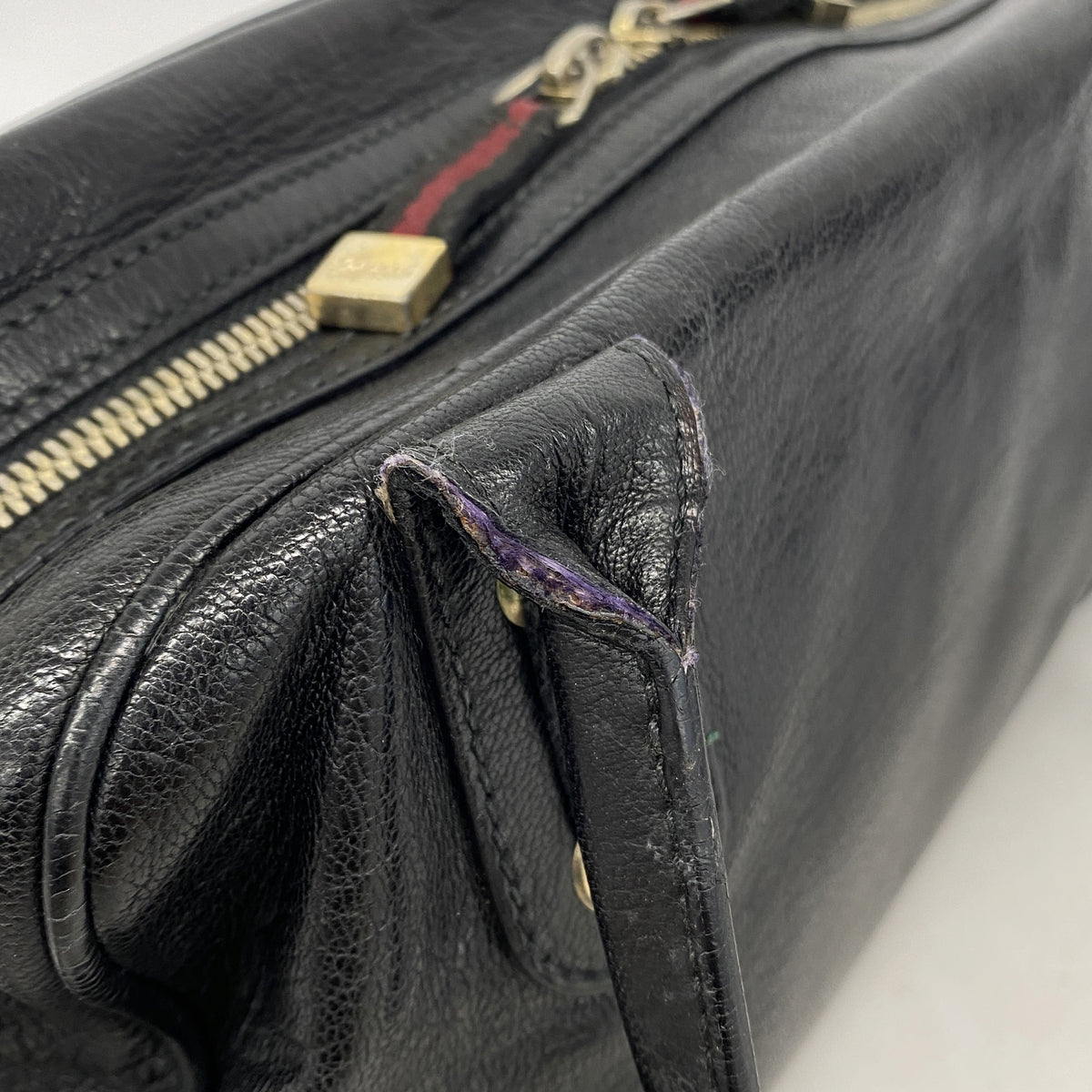 【6kc3043】グッチ ショルダーバッグ プリンシー 161720 レザー ブラック シャンパンゴールド金具【中古】レディース