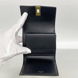 【6kc3047】セリーヌ 財布 セーズ レザー ブラック ゴールド金具【中古】レディース