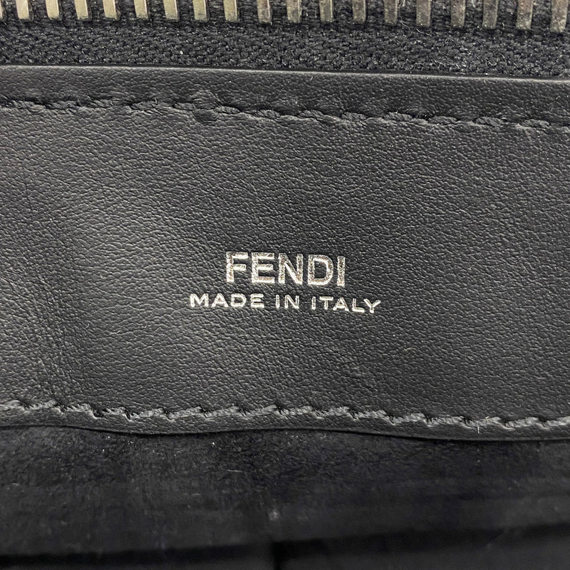 【6kc3048】フェンディ ハンドバッグ ドットコム レザー ブラック シルバー金具 2wayバッグ【中古】メンズ