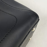 【6kc3048】フェンディ ハンドバッグ ドットコム レザー ブラック シルバー金具 2wayバッグ【中古】メンズ