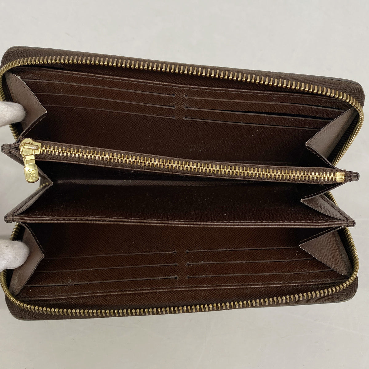 【6kc3064】ルイヴィトン 長財布 ダミエ ジッピーウォレット N41661 エベヌ【中古】メンズ レディース ユニセックス