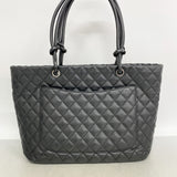 【6kc3119】シャネル トートバッグ カンボン ラムスキン ブラック シルバー金具【中古】レディース