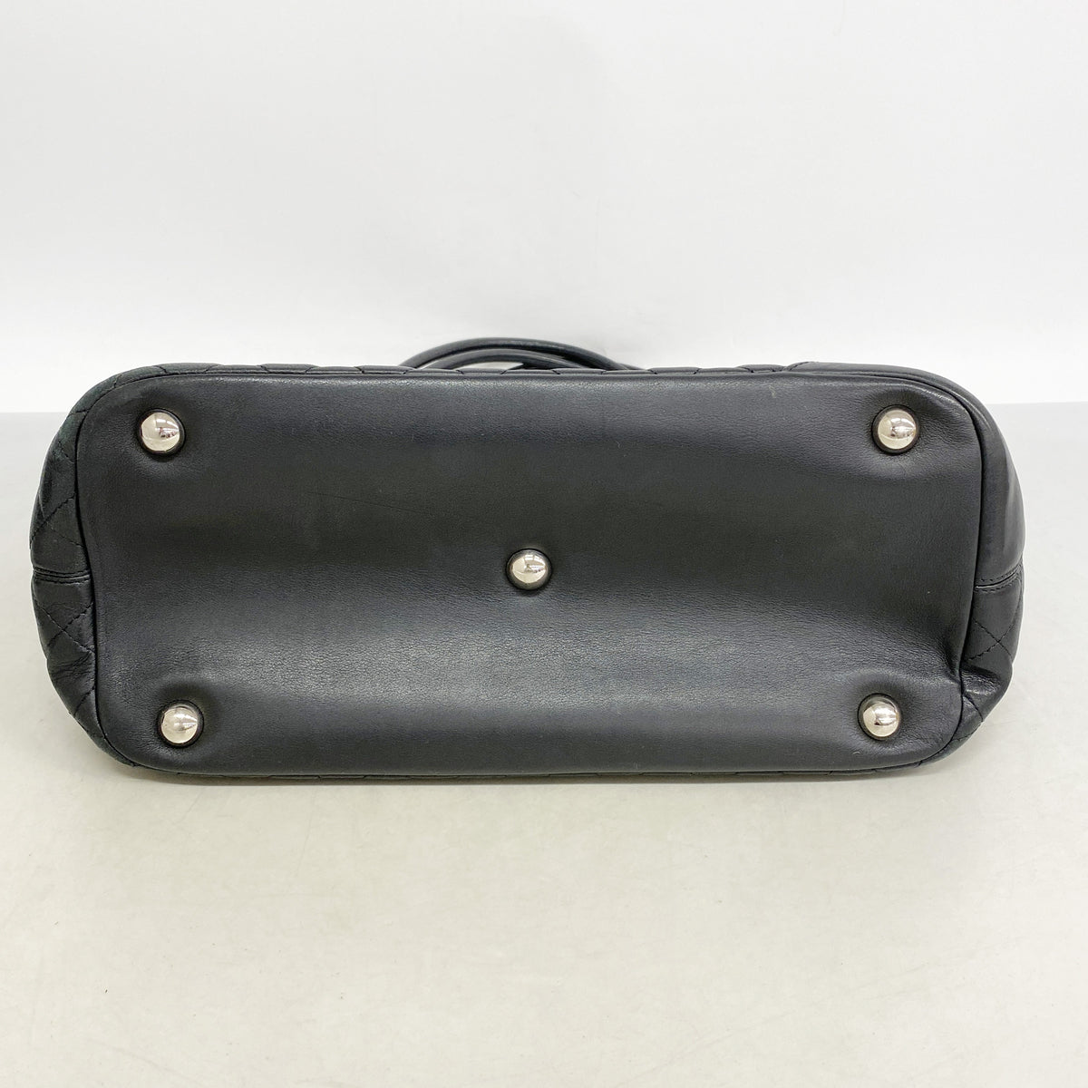 【6kc3119】シャネル トートバッグ カンボン ラムスキン ブラック シルバー金具【中古】レディース