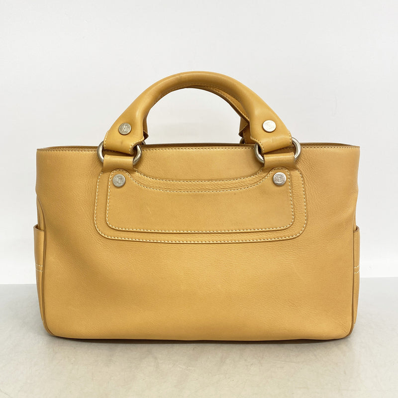 【6kc3132】セリーヌ ハンドバッグ ブギーバッグ レザー オレンジ シルバー金具【中古】レディース