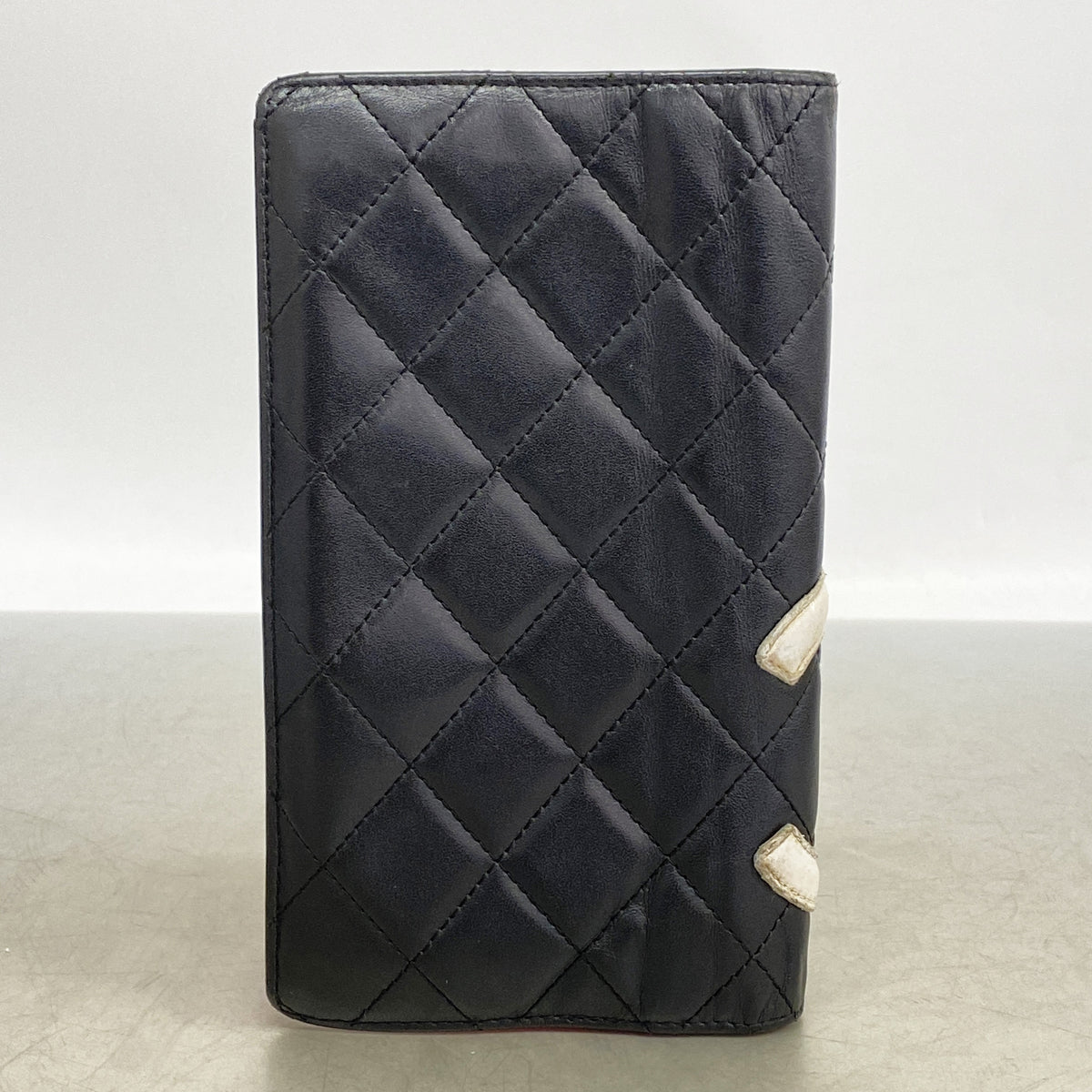 【6kc3159】シャネル 長財布 カンボン ラムスキン ブラック シルバー金具【中古】レディース