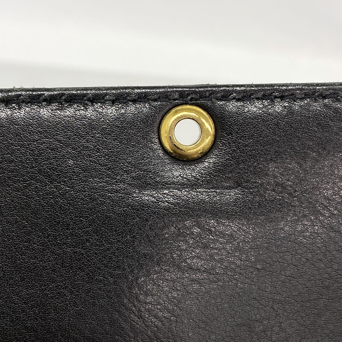 【6kc3160】シャネル 三つ折り長財布 レザー ブラック ゴールド金具【中古】レディース