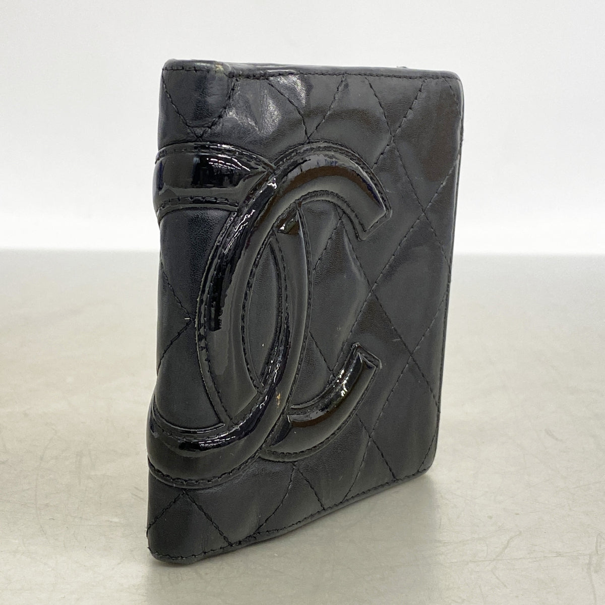 【6kc3161】シャネル 財布 カンボン ラムスキン ブラック シルバー金具【中古】レディース