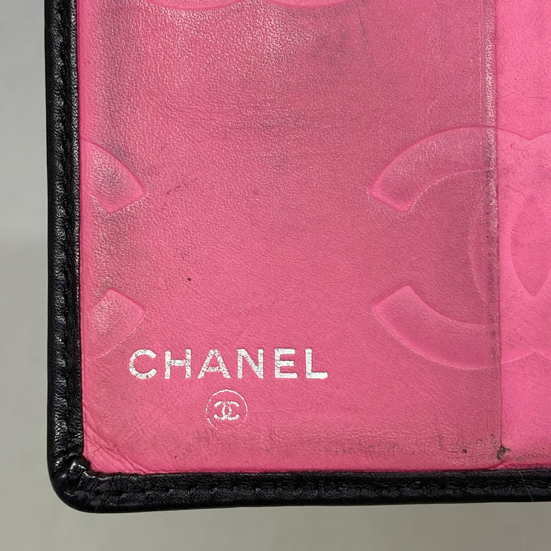 【6kc3161】シャネル 財布 カンボン ラムスキン ブラック シルバー金具【中古】レディース