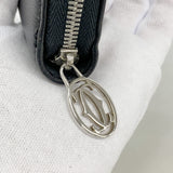 【6kc3172】カルティエ 長財布 マスト レザー ブラック シルバー金具【中古】レディース