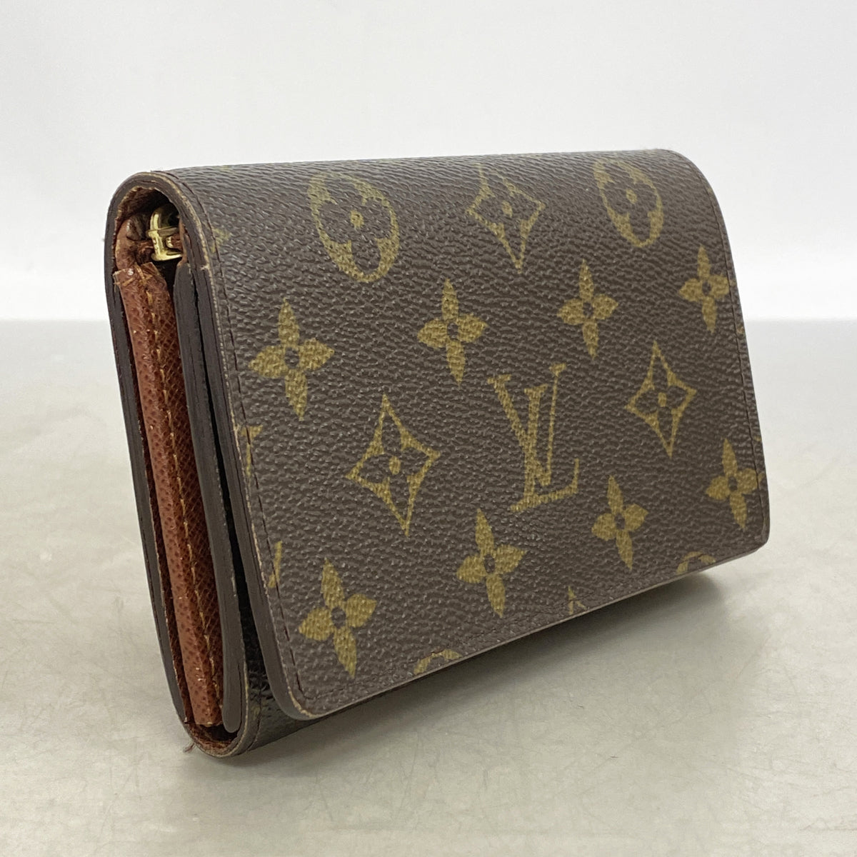 【6kc3175】ルイヴィトン 財布 モノグラム ポルトモネビエトレゾール M61730 ブラウン【中古】レディース