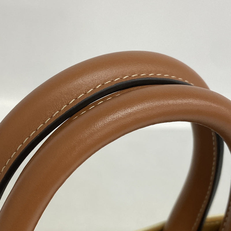 【6kc3194】セリーヌ ハンドバッグ トリオンフ ミニバーティカルカバ PVC レザー ホワイト ゴールド金具 2wayバッグ【中古】レディース
