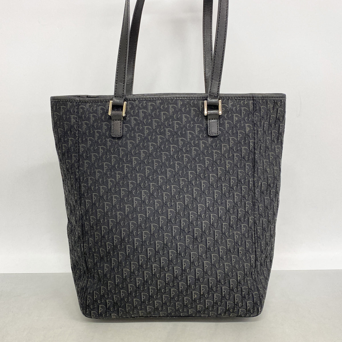 【6kc3210】クリスチャンディオール トートバッグ トロッター キャンバス ブラック シルバー金具【中古】レディース