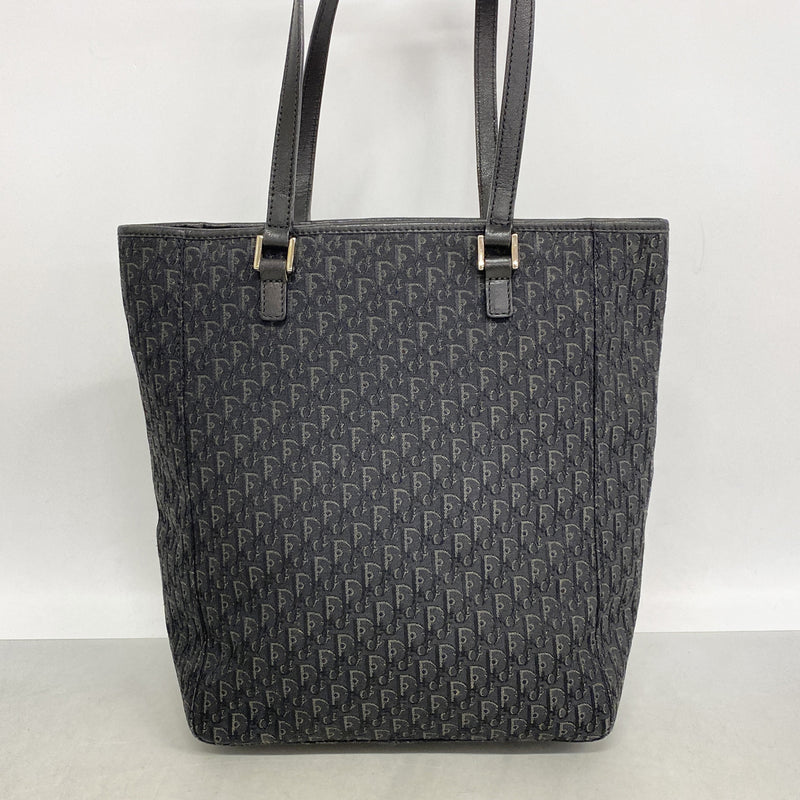 【6kc3210】クリスチャンディオール トートバッグ トロッター キャンバス ブラック シルバー金具【中古】レディース