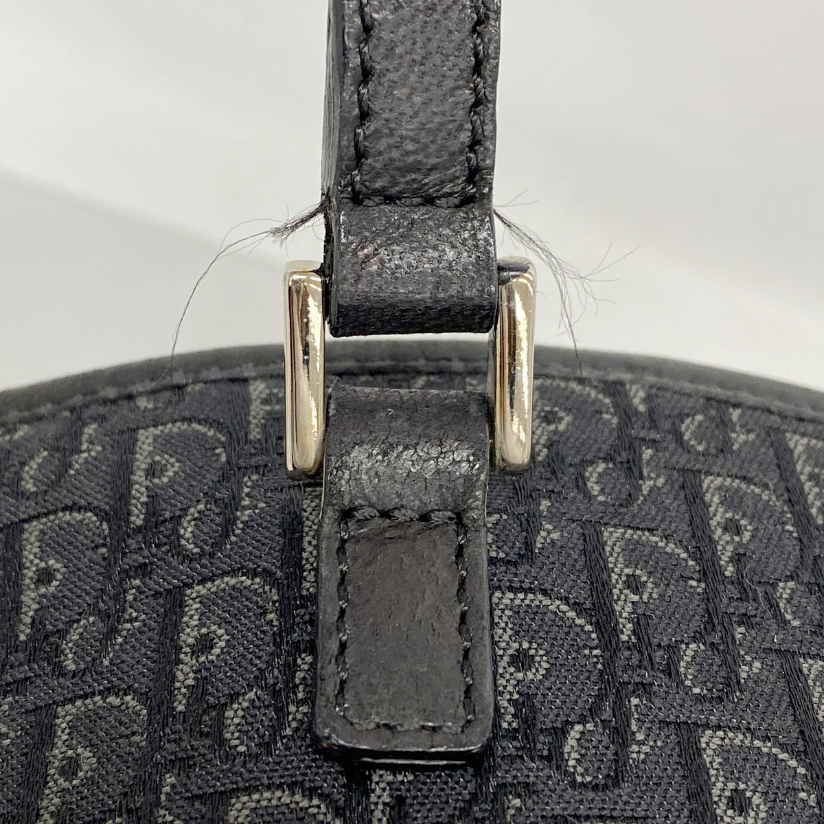 【6kc3210】クリスチャンディオール トートバッグ トロッター キャンバス ブラック シルバー金具【中古】レディース