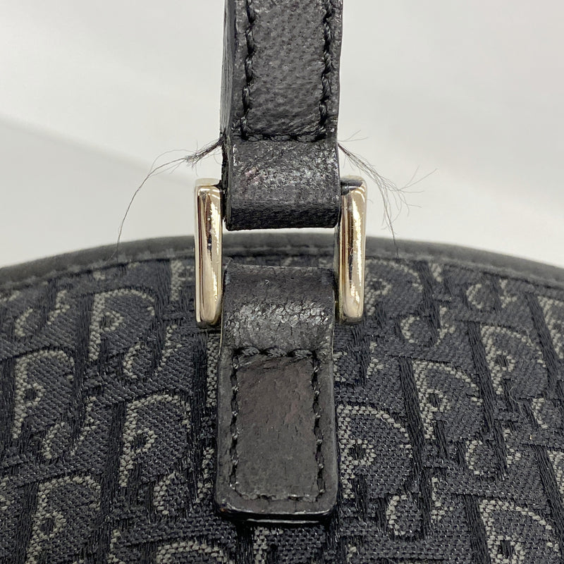 【6kc3210】クリスチャンディオール トートバッグ トロッター キャンバス ブラック シルバー金具【中古】レディース