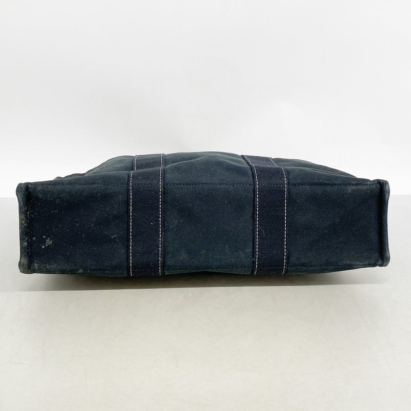 【6kc3211】エルメス トートバッグ ドーヴィルMM キャンバス ブラック シルバー金具【中古】メンズ レディース ユニセックス
