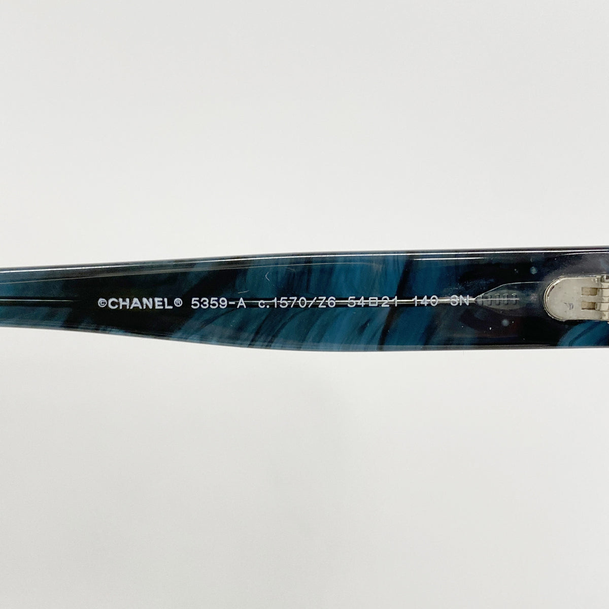【6kc3212】シャネル サングラス 5359-A プラスチック ブルー ブラック シルバー金具【中古】レディース