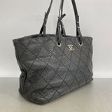 【6kc3213】シャネル トートバッグ オンザロード レザー ブラック シルバー金具【中古】レディース