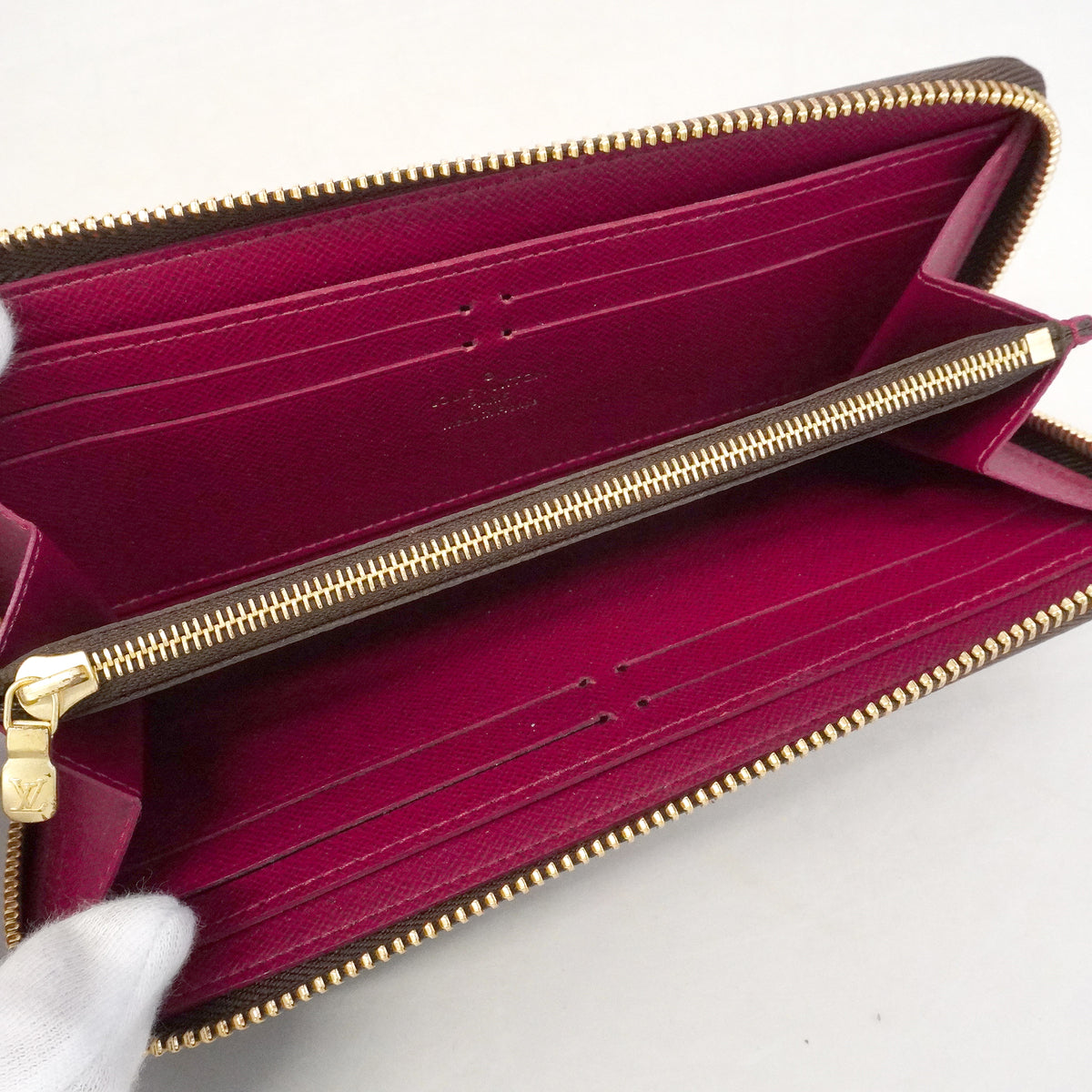 【6kc3247】ルイヴィトン 長財布 モノグラム ポルトフォイユクレマンス M60742 フューシャ【中古】レディース