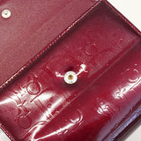 【6kc3251】クリスチャンディオール 財布 エナメル ボルドー シルバー金具【中古】レディース