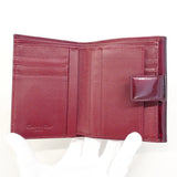 【6kc3251】クリスチャンディオール 財布 エナメル ボルドー シルバー金具【中古】レディース
