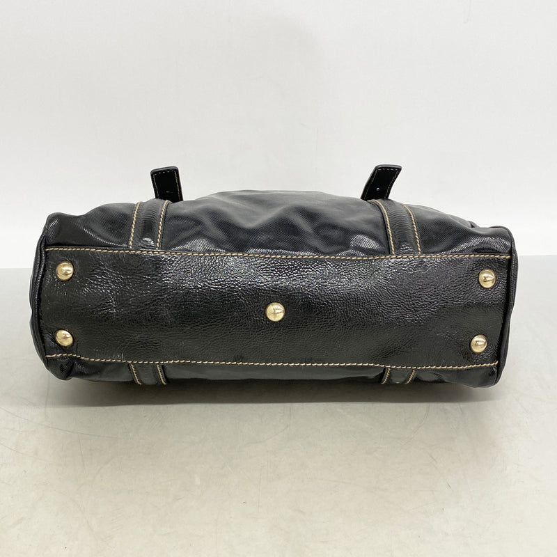 【6kc3263】グッチ トートバッグ シェリーライン 170009 レザー ブラック ゴールド金具【中古】レディース