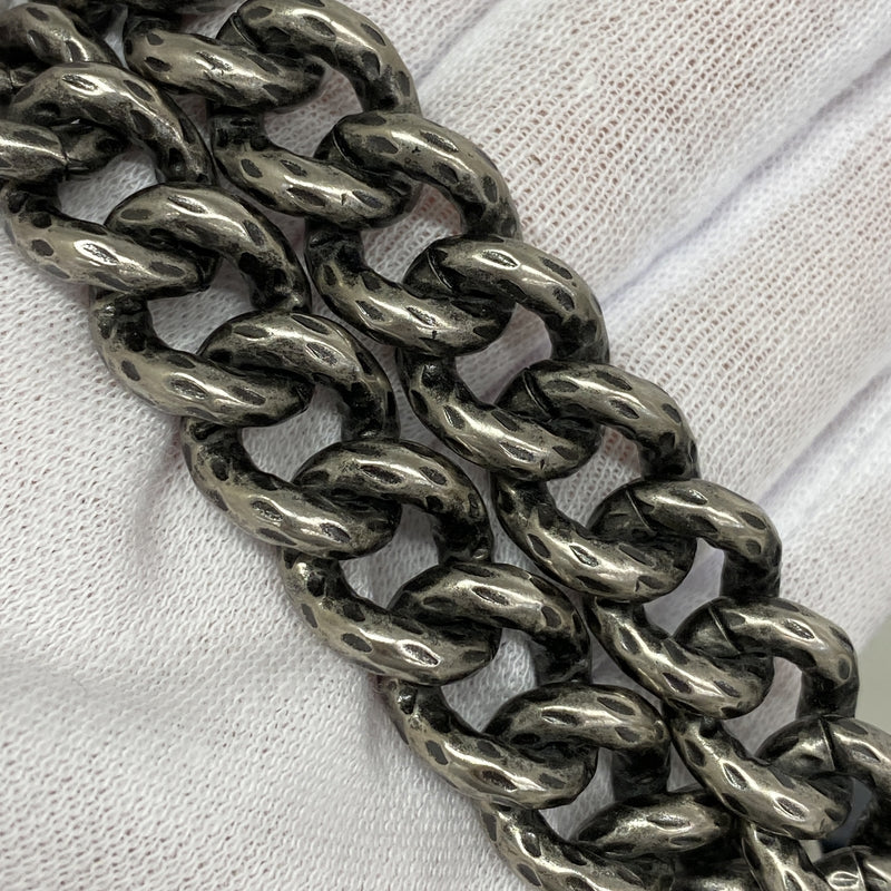 【6kc3292】シャネル ショルダーバッグ マトラッセ チェーンショルダー レザー ネイビー シルバー金具【中古】レディース