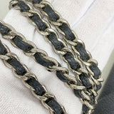 【6kc3293】シャネル ショルダーウォレット チェーンショルダー キャビアスキン ブラック シルバー金具【中古】レディース
