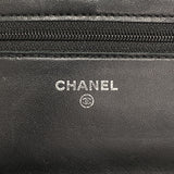 【6kc3295】シャネル ショルダーウォレット マトラッセ チェーンショルダー ラムスキン ブラック シルバー金具【中古】レディース