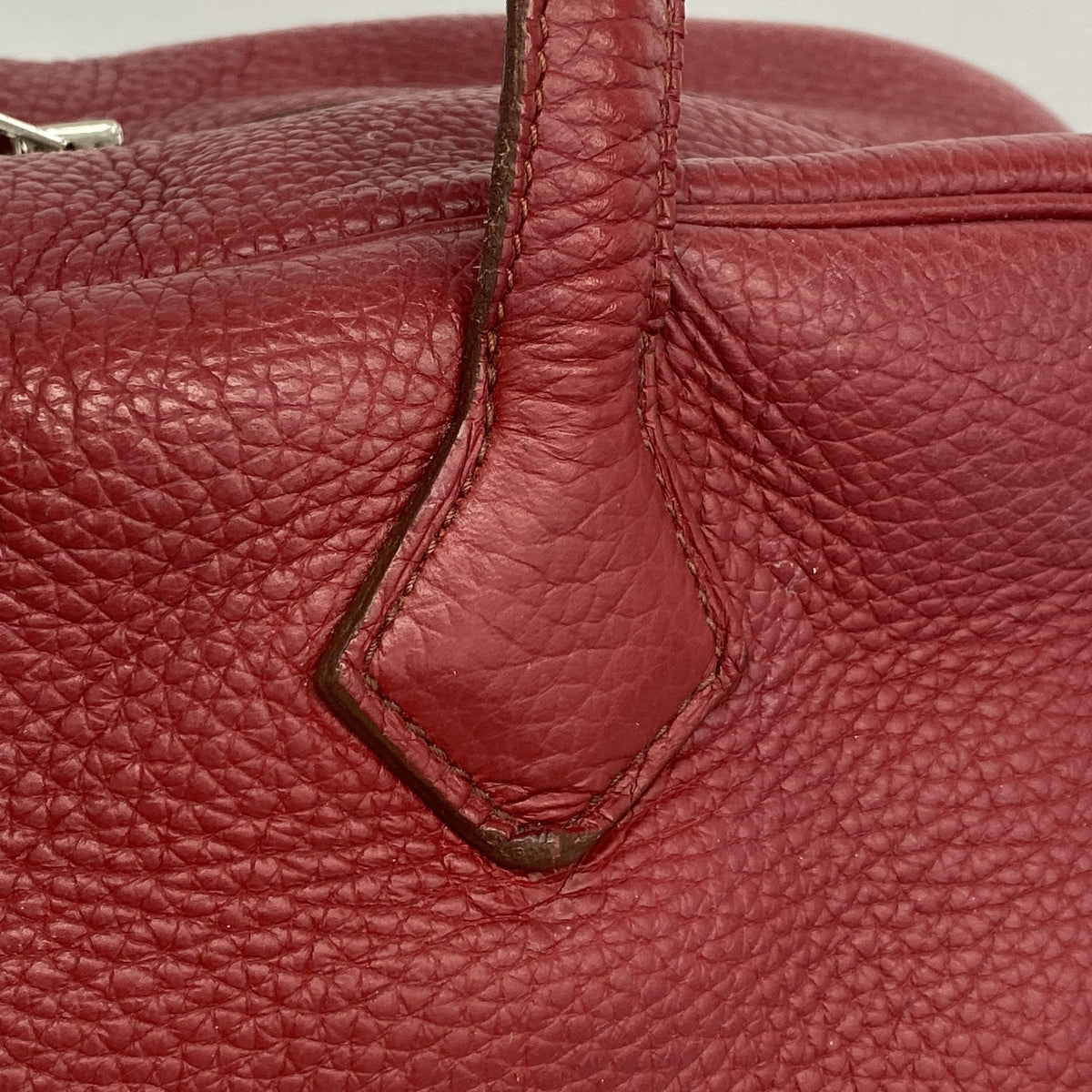 【6kc3298】エルメス トートバッグ ヴィクトリア35 トリヨンクレマンス ルージュカザック シルバー金具 □O刻印【中古】レディース
