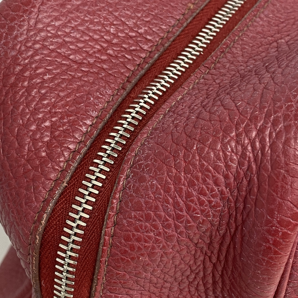 【6kc3298】エルメス トートバッグ ヴィクトリア35 トリヨンクレマンス ルージュカザック シルバー金具 □O刻印【中古】レディース