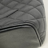 【6kc3301-h】シャネル トートバッグ 復刻トート キャビアスキン ブラック シルバー金具【中古】レディース