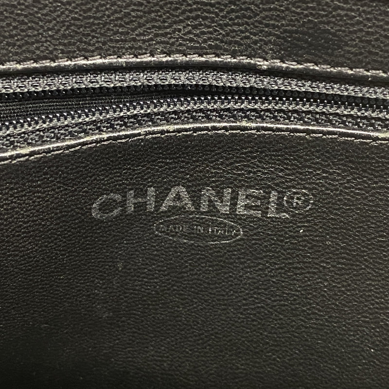 【6kc3301-h】シャネル トートバッグ 復刻トート キャビアスキン ブラック シルバー金具【中古】レディース