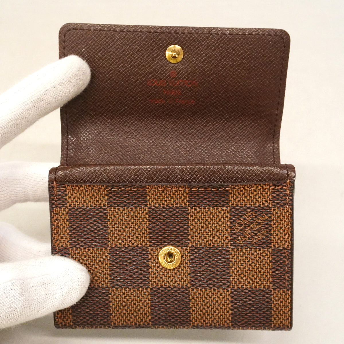 【6kd3329】ルイヴィトン コインケース ダミエ ポルトモネプラ N61930 エベヌ【中古】メンズ レディース ユニセックス