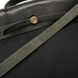 【6kd3336】エルメス ハンドバッグ エールバッグMM トワルオフィシエ ブラック シルバー金具 □D刻印 2wayバッグ【中古】レディース