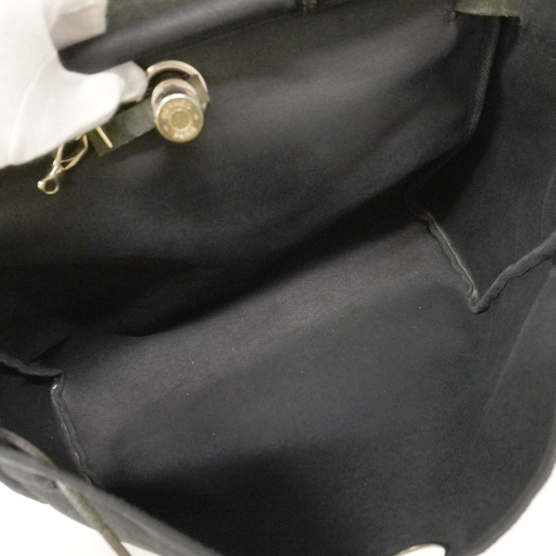 【6kd3336】エルメス ハンドバッグ エールバッグMM トワルオフィシエ ブラック シルバー金具 □D刻印 2wayバッグ【中古】レディース