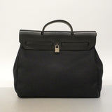【6kd3336】エルメス ハンドバッグ エールバッグMM トワルオフィシエ ブラック シルバー金具 □D刻印 2wayバッグ【中古】レディース