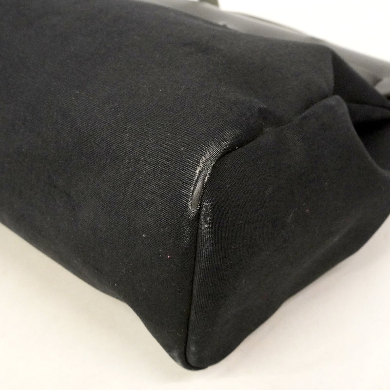 【6kd3336】エルメス ハンドバッグ エールバッグMM トワルオフィシエ ブラック シルバー金具 □D刻印 2wayバッグ【中古】レディース