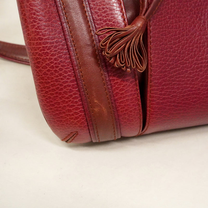 【6kd3345】カルティエ ショルダーバッグ マスト レザー ボルドー ゴールド金具【中古】レディース