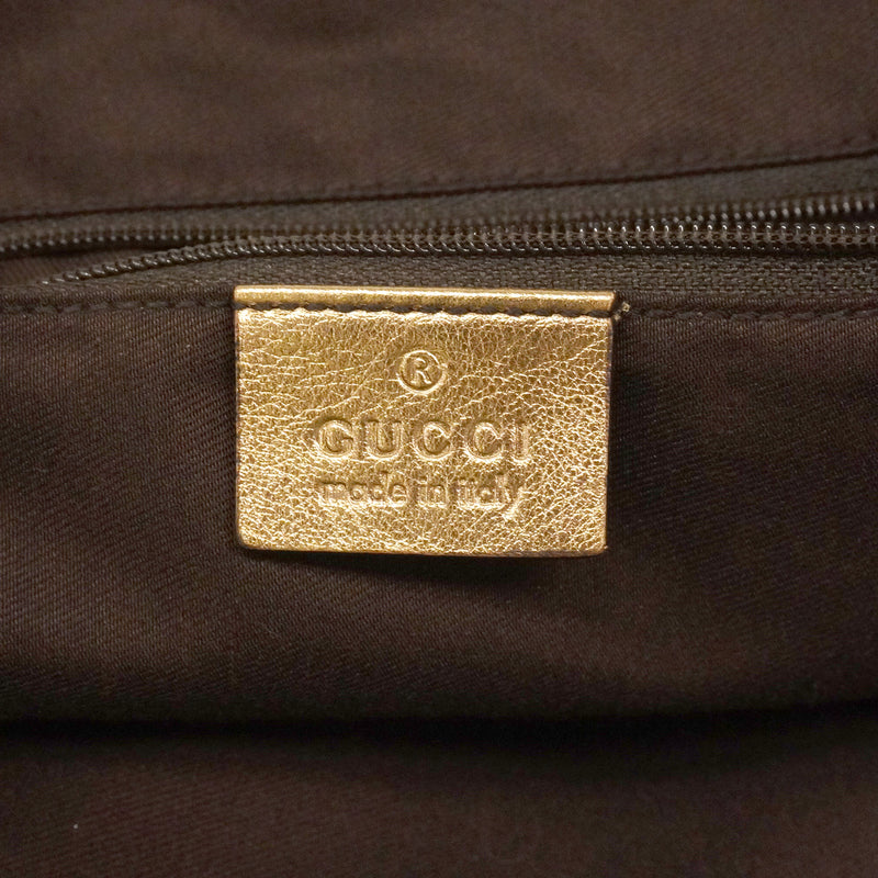 【6kd3346】グッチ トートバッグ GGナイロン 141470 ナイロン ブラウン シャンパンゴールド金具【中古】レディース