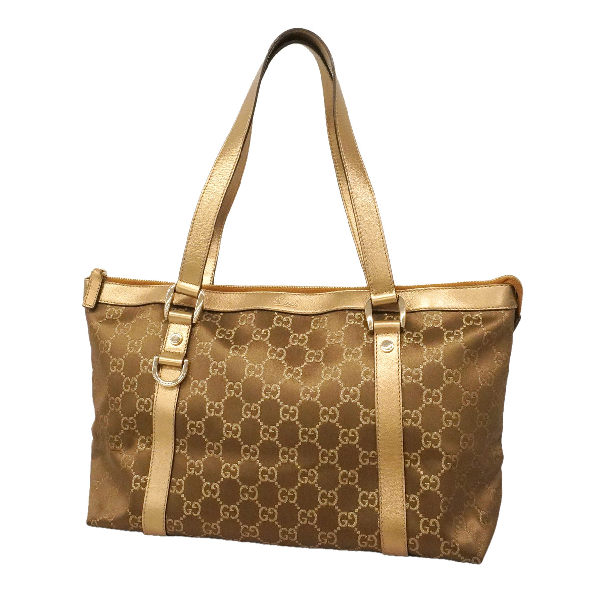 【6kd3346】グッチ トートバッグ GGナイロン 141470 ナイロン ブラウン シャンパンゴールド金具【中古】レディース
