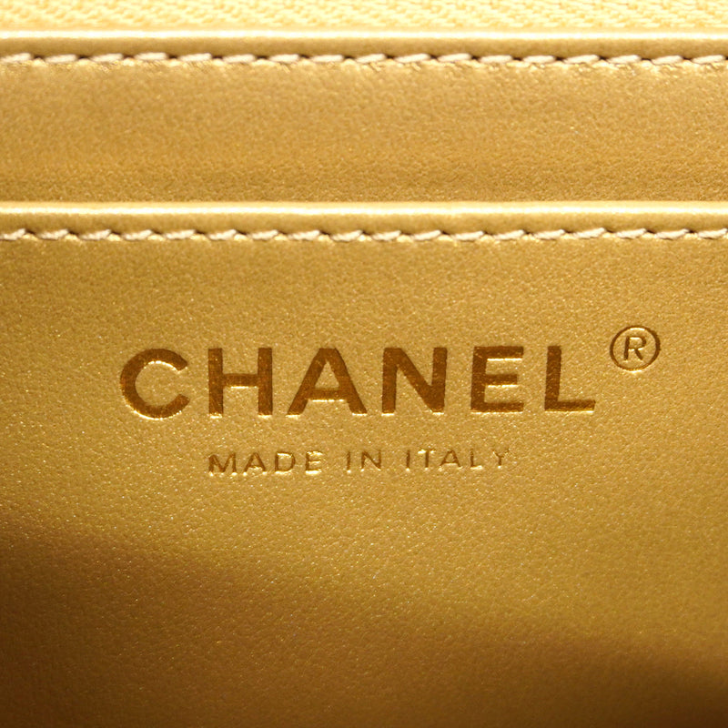 【6kd3350】シャネル ショルダーバッグ ミニマトラッセ チェーンショルダー ラムスキン ブラック シャンパンゴールド金具【中古】レディース