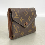 【6kd3354】ルイヴィトン 三つ折り財布 モノグラム ポルトフォイユ ヴィクトリーヌ M62472 ブラウン【中古】レディース