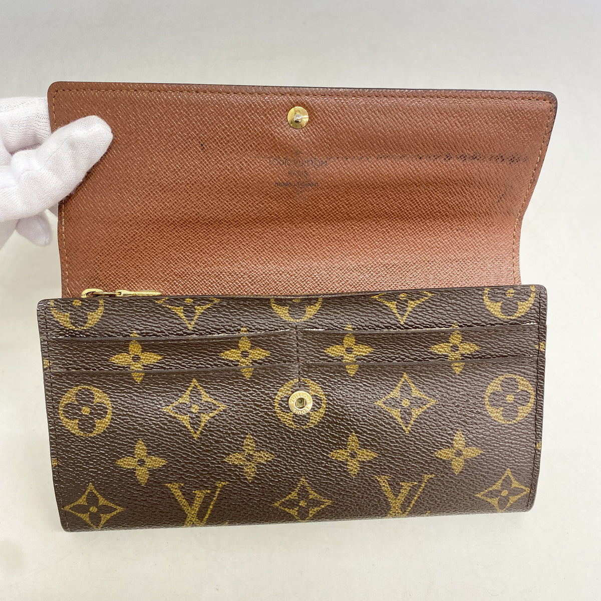 【6kd3355】ルイヴィトン 長財布 モノグラム ポルトフォイユサラ M61726 ブラウン【中古】メンズ レディース ユニセックス