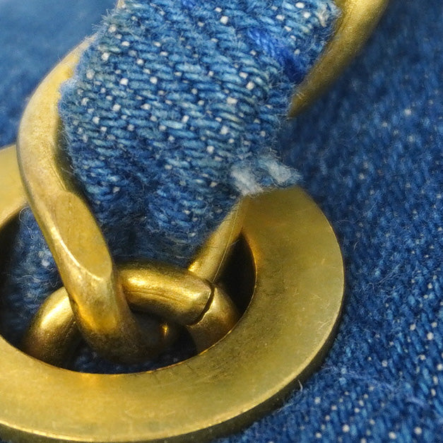 【6kd3363】シャネル ショルダーバッグ デカマトラッセ チェーンショルダー デニム ブルー ゴールド金具【中古】レディース