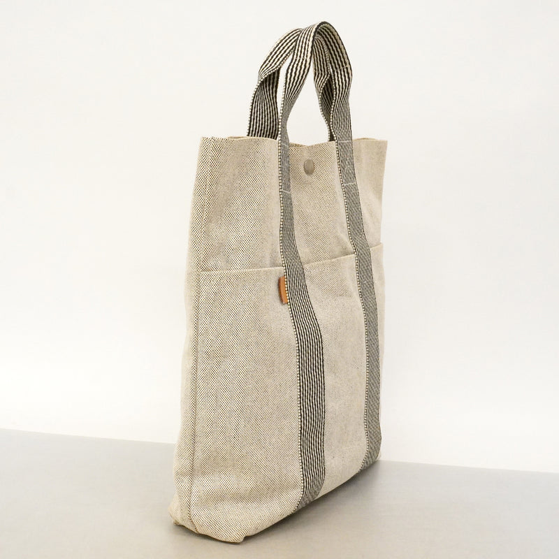 【6kd3364】エルメス トートバッグ ニューフールトゥカバス トワルアッシュ ブラック シルバー金具【中古】レディース