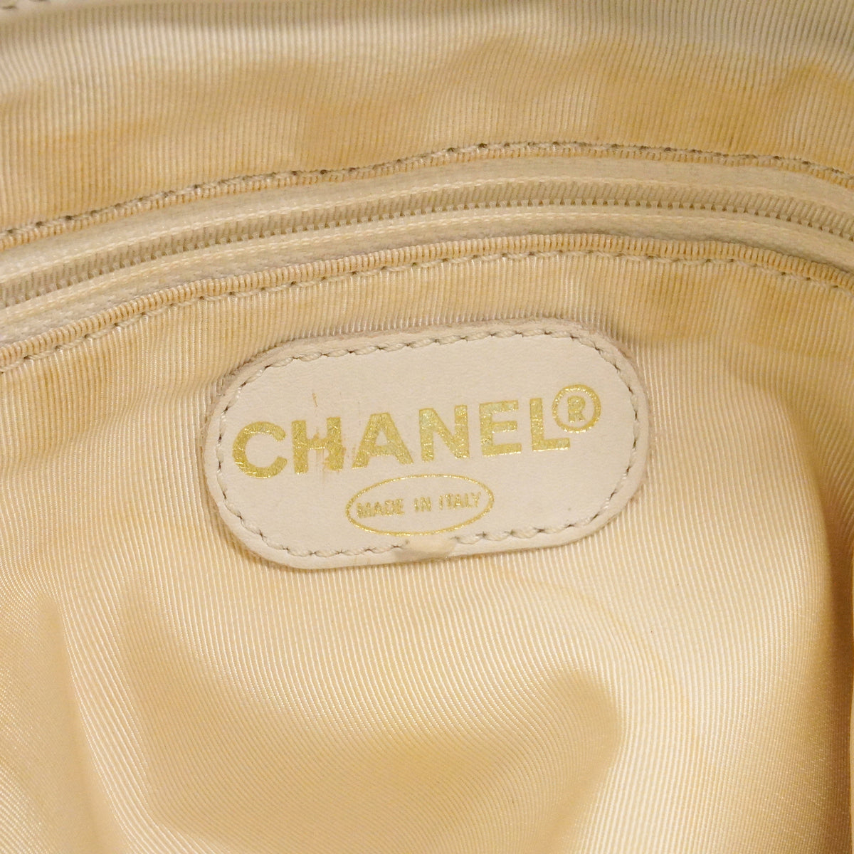【6kd3365】シャネル トートバッグ レザー ホワイト ゴールド金具【中古】レディース