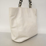 【6kd3365】シャネル トートバッグ レザー ホワイト ゴールド金具【中古】レディース