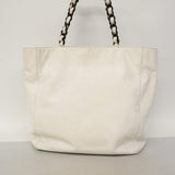 【6kd3365】シャネル トートバッグ レザー ホワイト ゴールド金具【中古】レディース