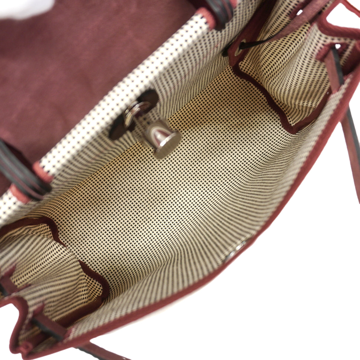 【6kd3374】エルメス ハンドバッグ エールバッグジップPM トワルキャドリーユ ルージュセリエ シルバー金具 W刻印 2wayバッグ【中古】レディース